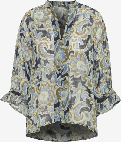 SOAKED IN LUXURY Blusa 'SLTiana' em bege claro / azul / marinho / ouro, Vista do produto