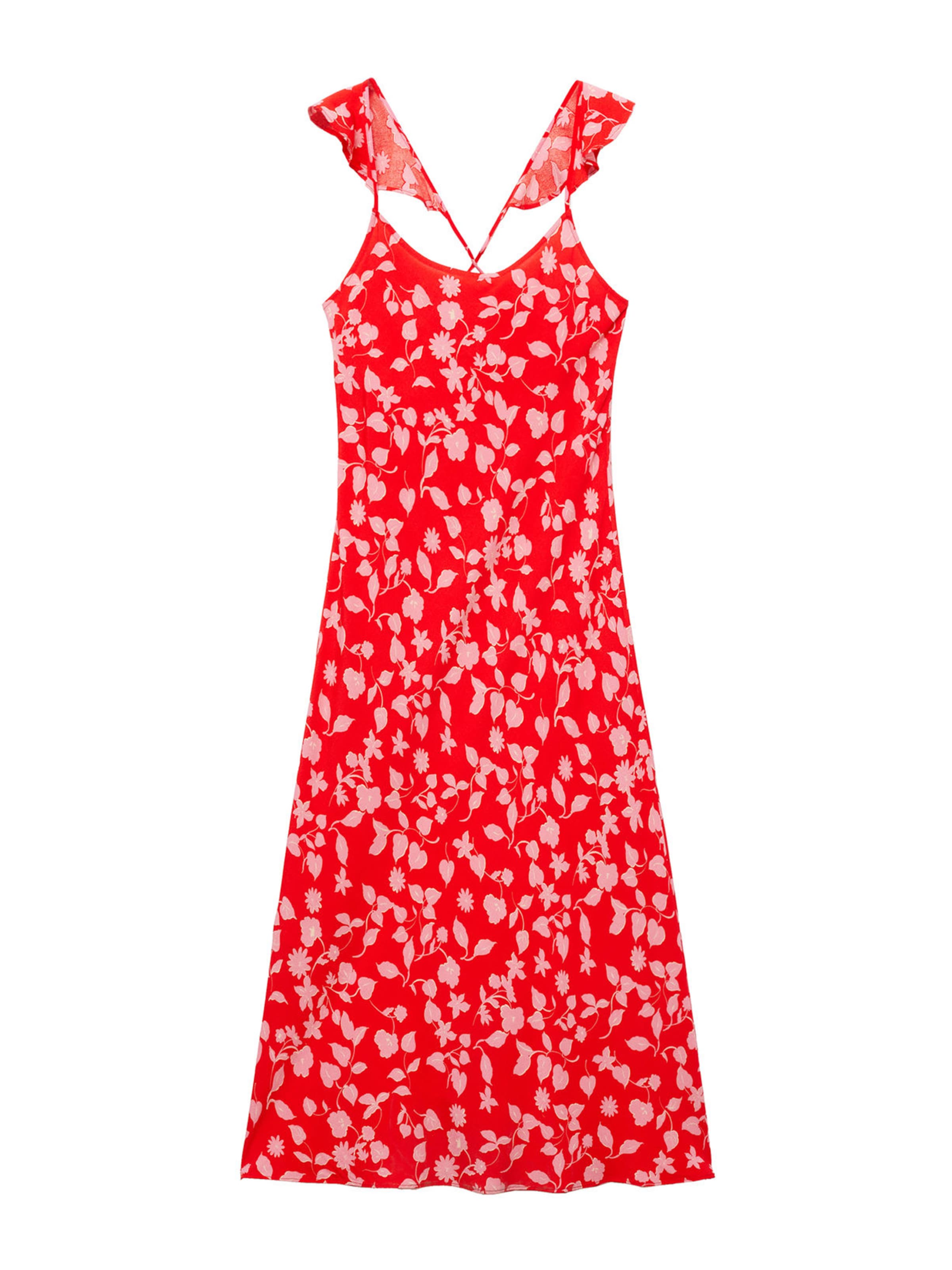 MANGO Obleka 'ROSAURA' | rdeča barva: sprednja stran