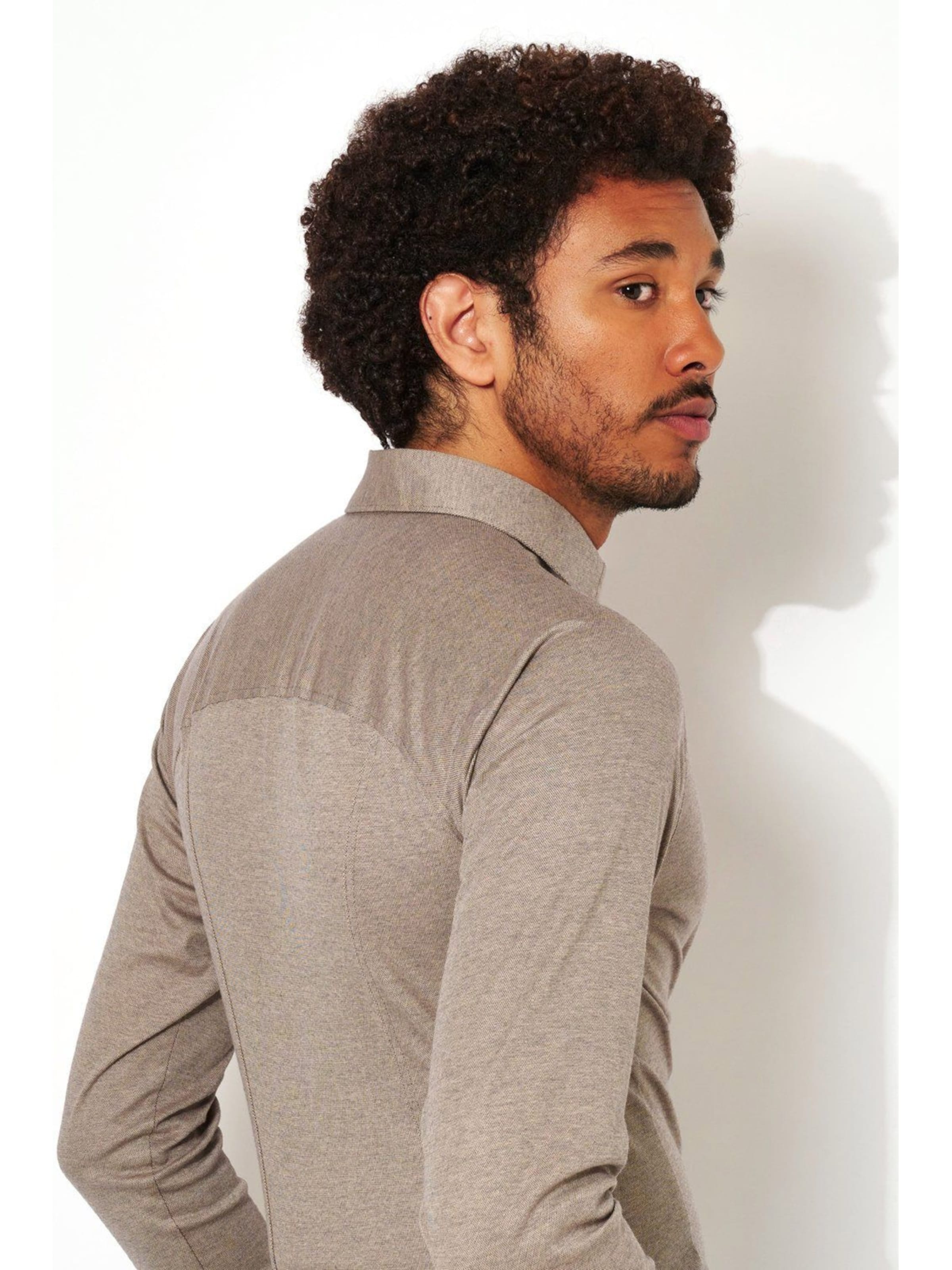 DESOTO Slim Fit Hemd 'Kent'‌‌ in Braun