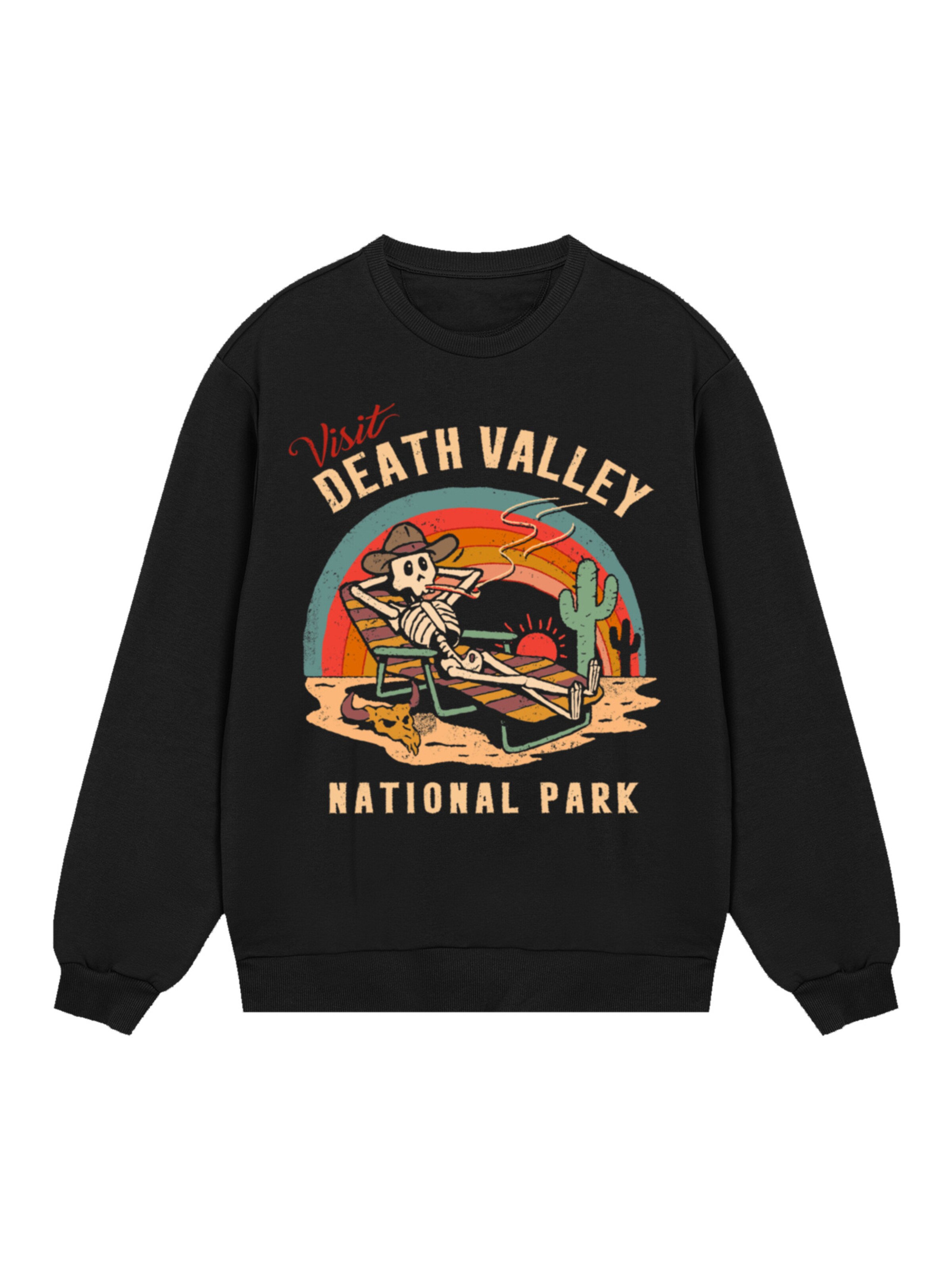 F4NT4STIC Sweatshirt 'US National Parks Visit Death Valley' in Black: front