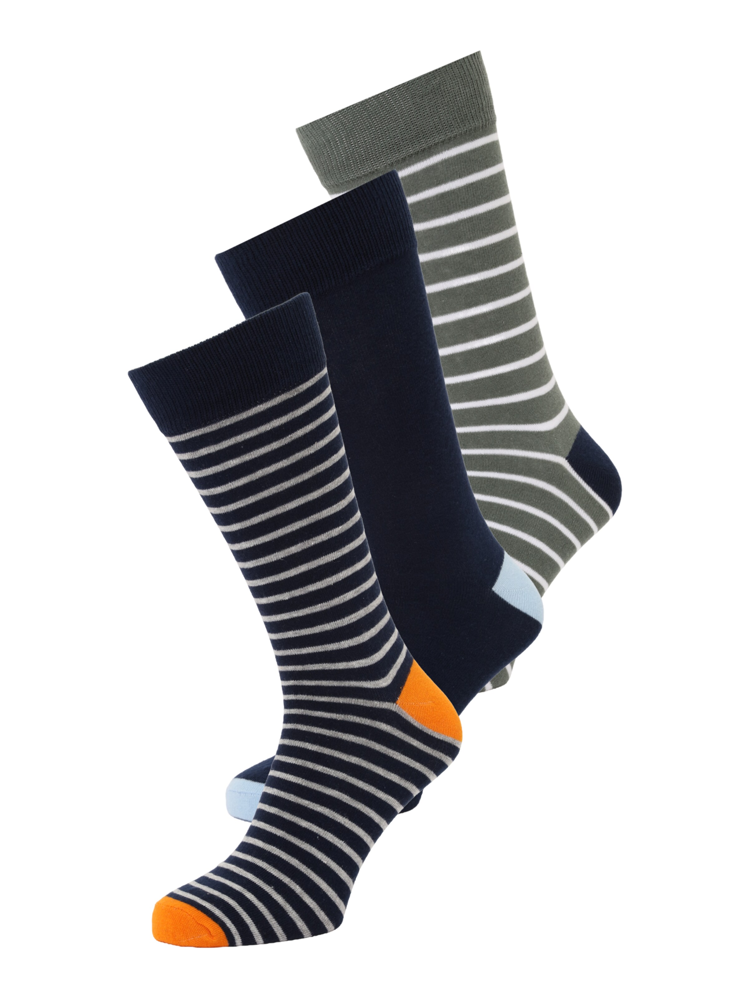 Pepe Jeans Chaussettes en bleu marine / gris chiné / kaki / blanc, Vue avec produit