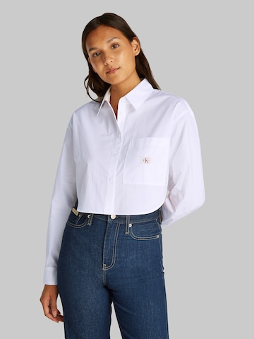 Calvin Klein Jeans Blouse in Wit: voorkant