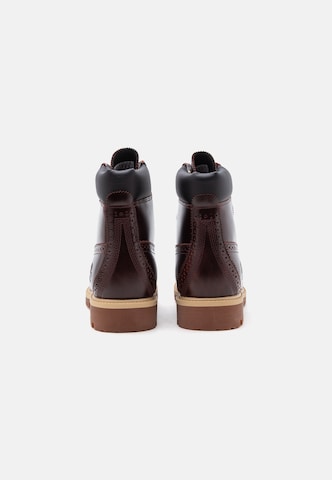 TIMBERLAND Боти с връзки в червено