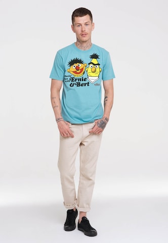 LOGOSHIRT Shirt 'Sesamstrasse - Ernie & Bert | Havin' Fun' in Blue