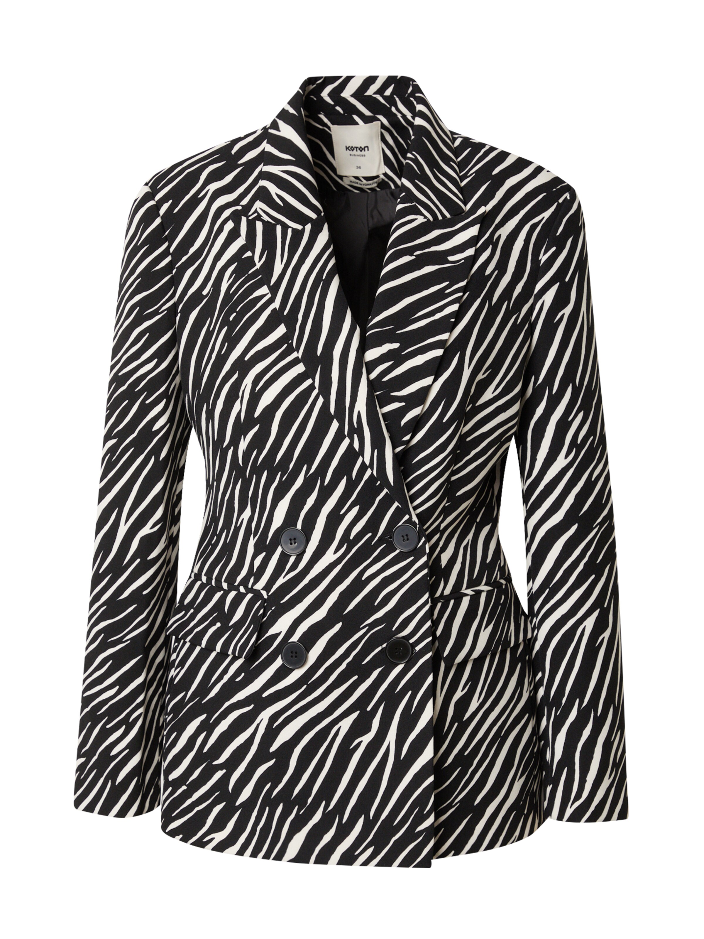 Sacou de la Koton pe negru: față