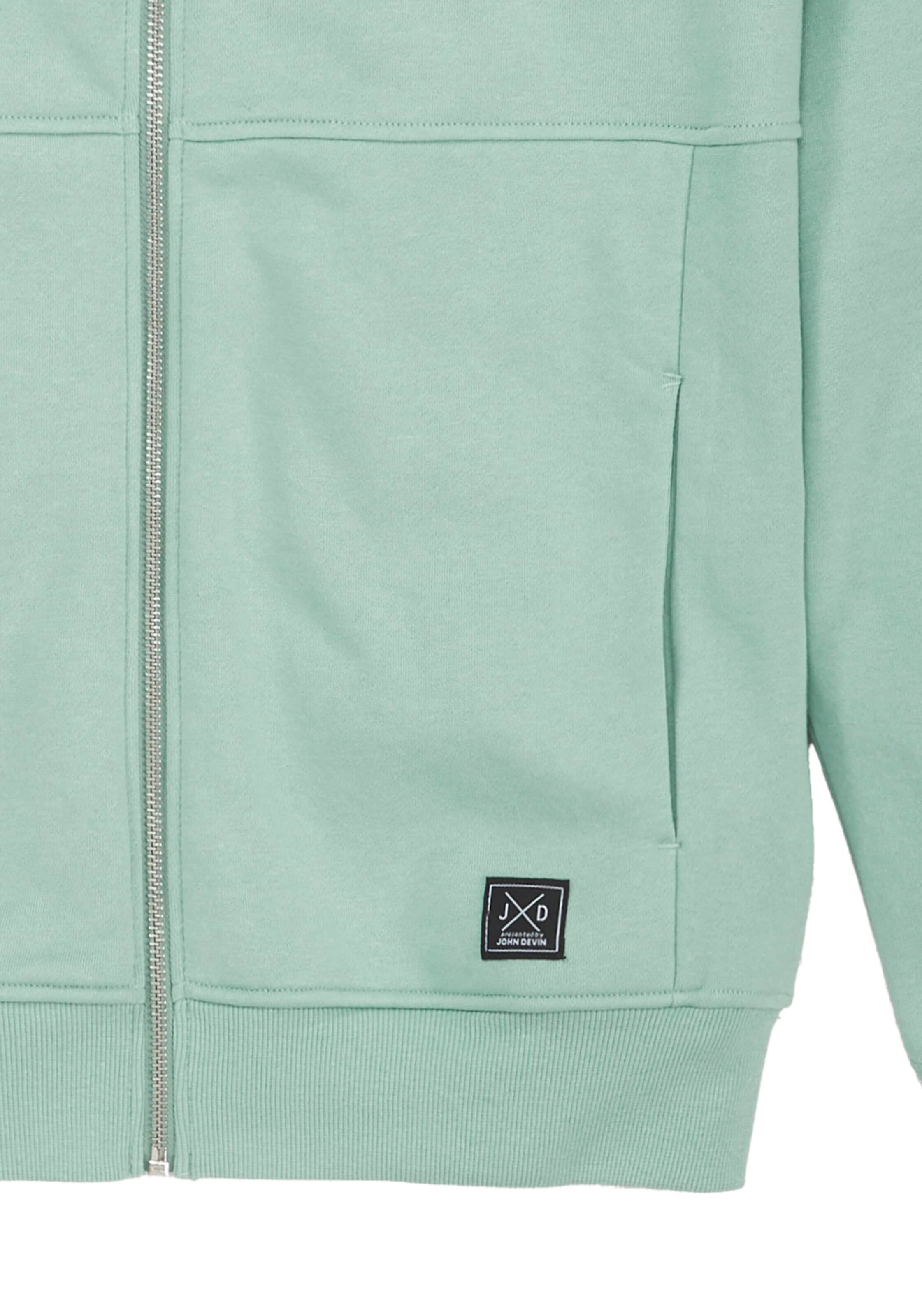 JOHN DEVIN Zip-Up Hoodie in Green