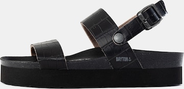 Bayton Sandaal 'Almeria' in Zwart: voorkant