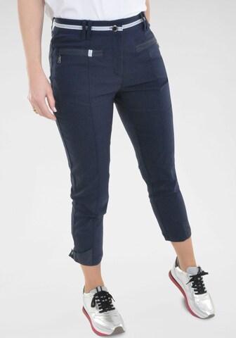 Navigazione Slim fit Pleated Pants in Blue: front