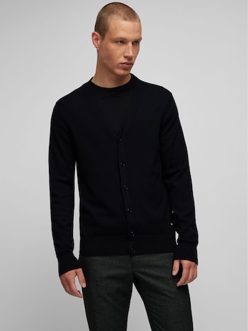 HECHTER PARIS Knit Cardigan in Black: front