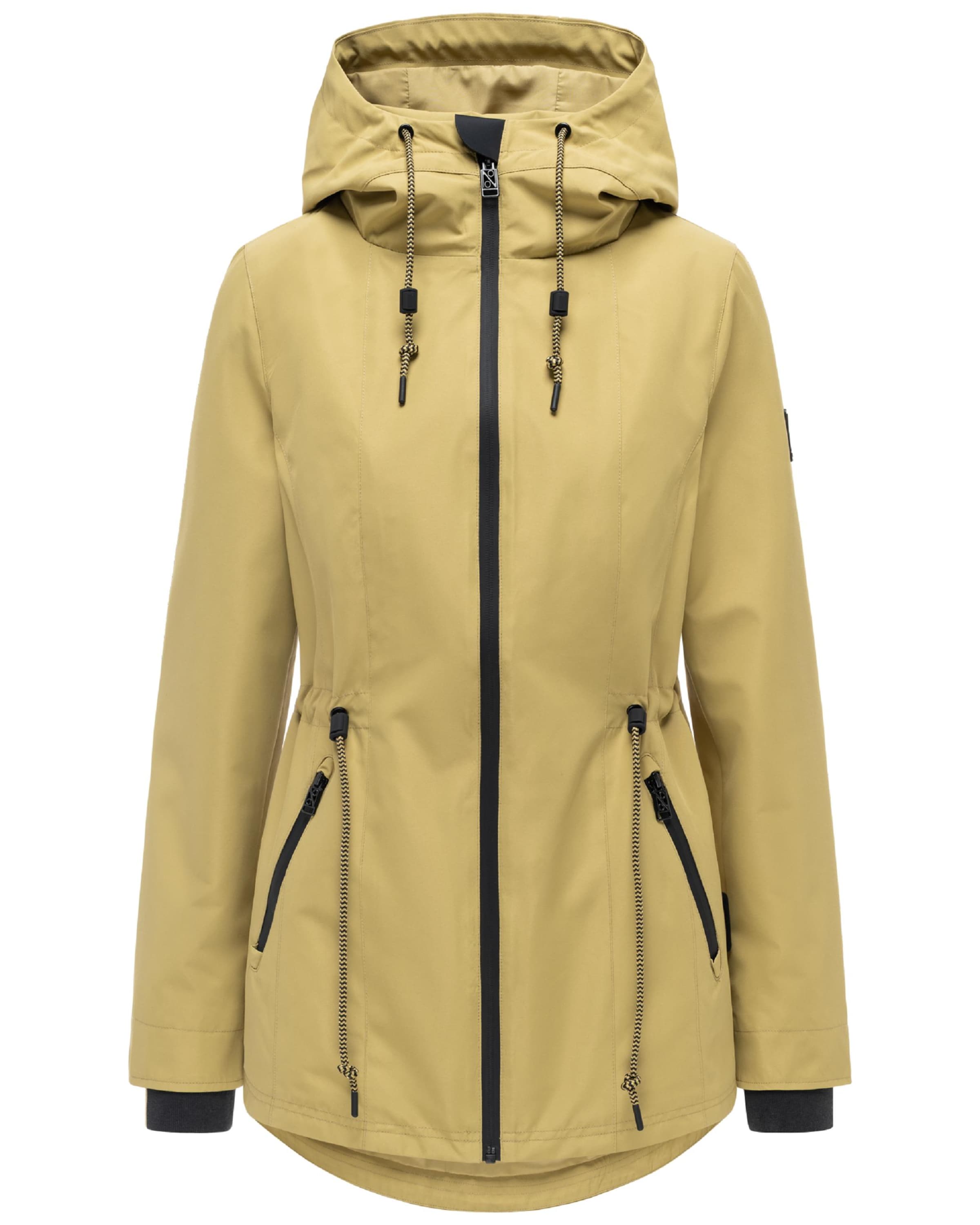 NAVAHOO Between-seasons parka 'Blumentanz 14' in Green: front
