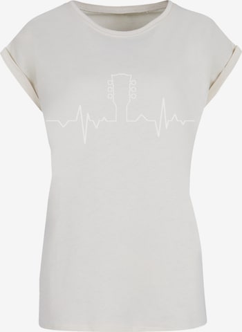 F4NT4STIC T-Shirt 'Gitarre Heartbeat' in Beige: Vorderseite