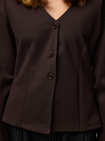 PIECES Knit Cardigan 'PCGunhild' in Brown