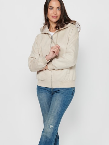 KOROSHI Sweatjacke in Beige