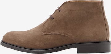 MANGO MAN Schnürboots 'Safari' in Braun: Vorderseite