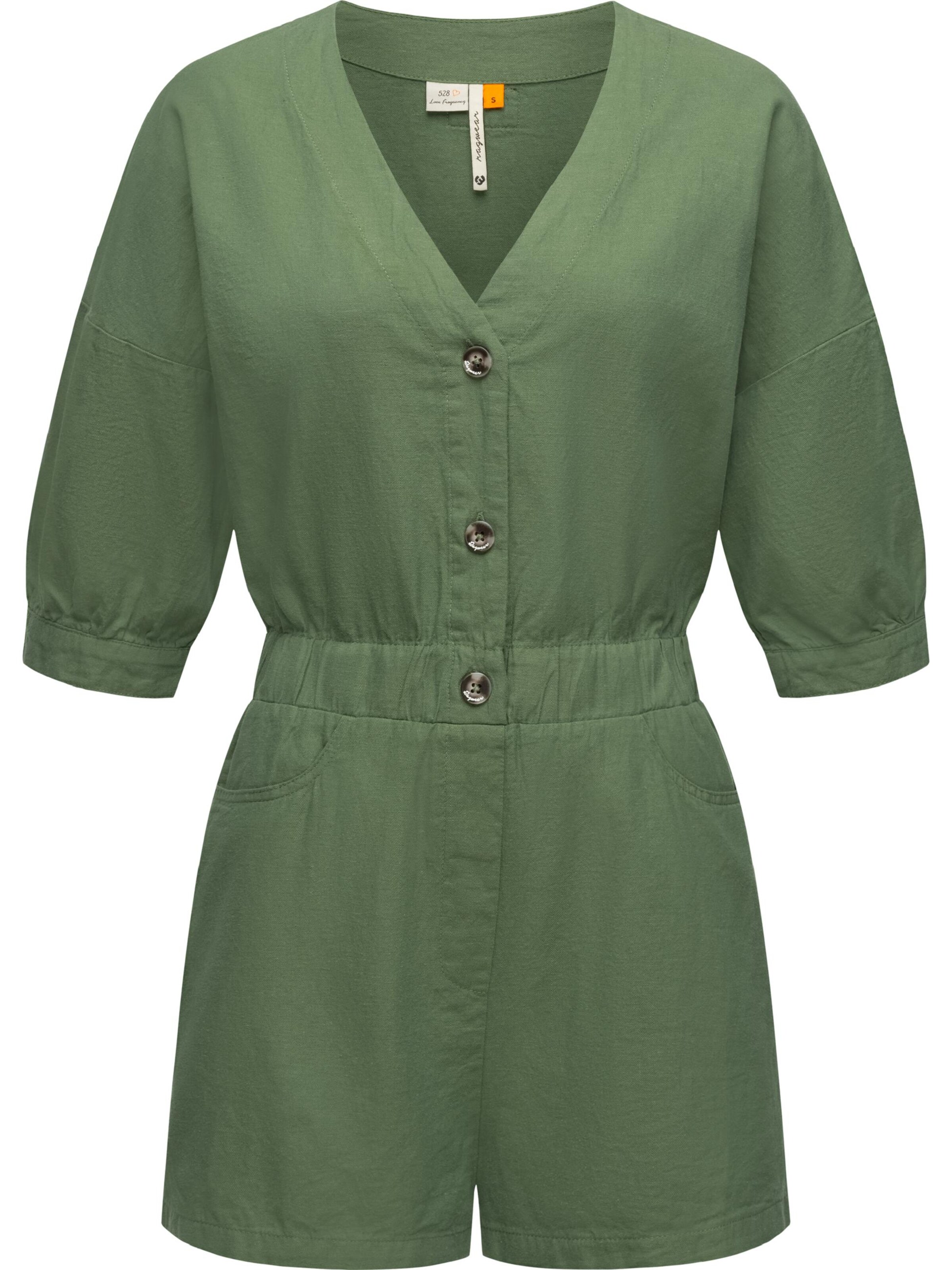 Ragwear Jumpsuit ' Ipsie ' in Groen: voorkant
