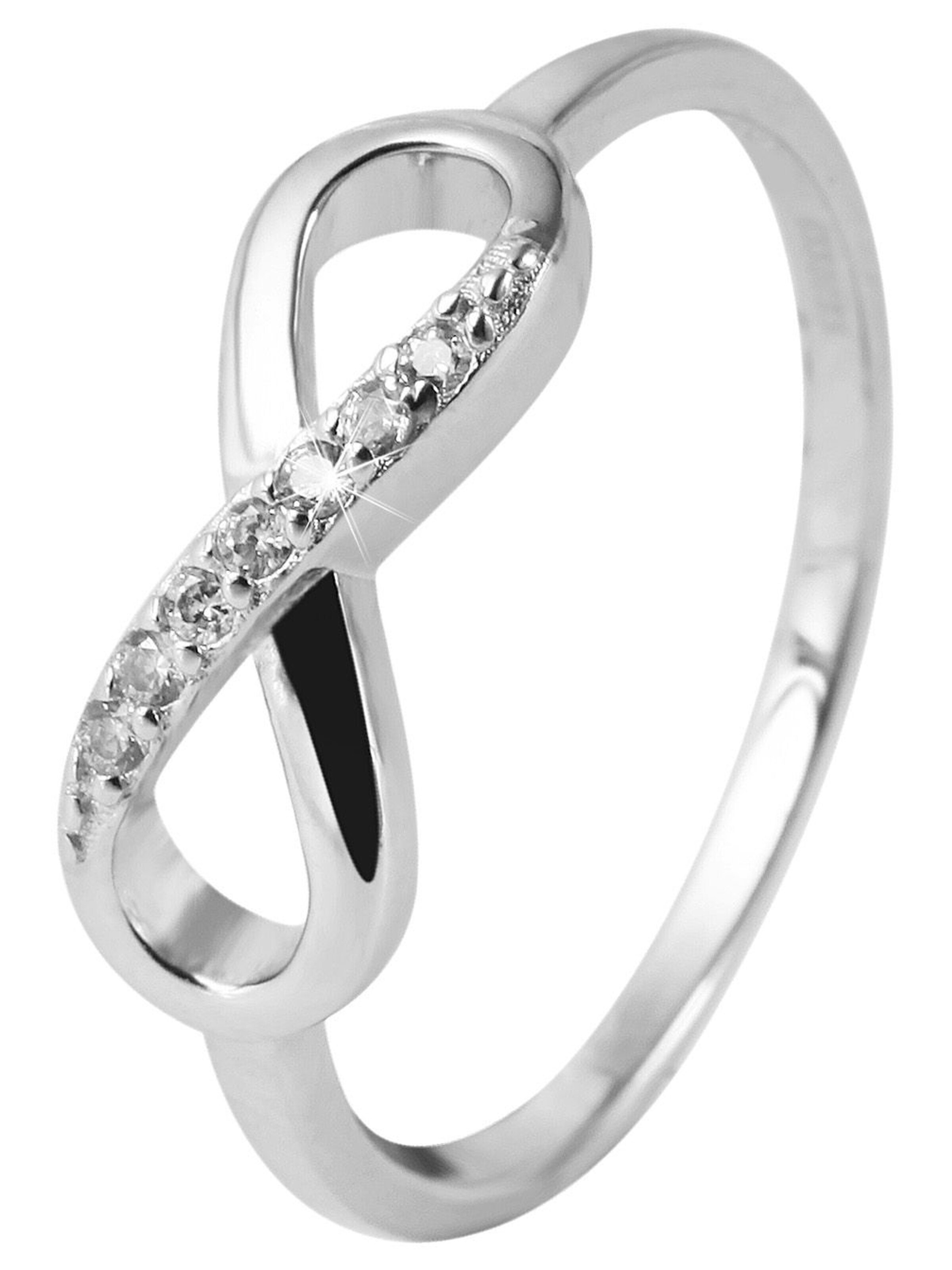 Akzent Ring '"Ulrika" aus 925 Sterlingsilber, rhodiniert, langlebig, Gr.' in Silver: front