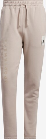 ADIDAS SPORTSWEAR Tapered Workout Pants ' Lounge Fleece Hose ' in Brown: front