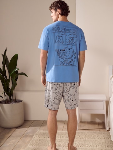 Next Lyhyt pyjama 'Grumpy' värissä sininen: etupuoli