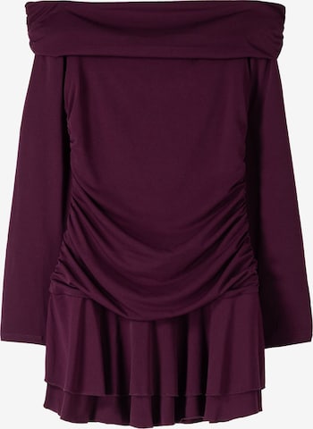 BershkaHaljina - crvena boja: prednji dio