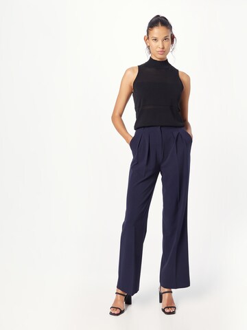 Wide Leg Pantalon à plis Warehouse en bleu