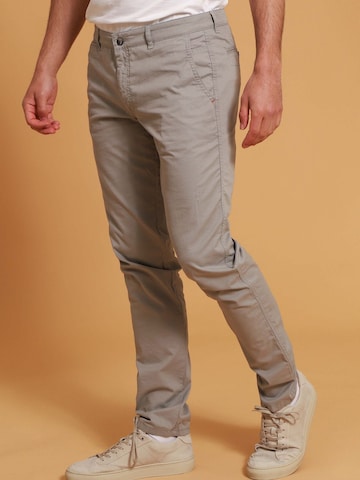 Suitable Slim fit Chino Pants 'Plato' in Grey: front
