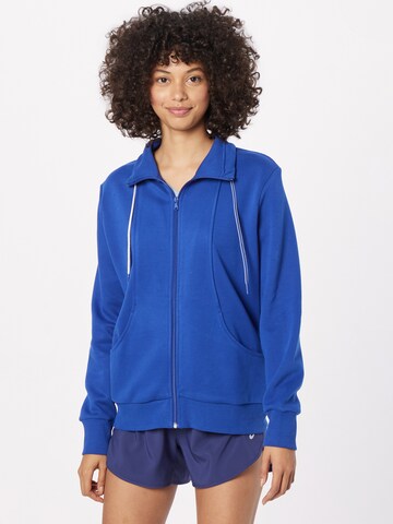 ESPRIT Athletic Zip-Up Hoodie in Blue: front