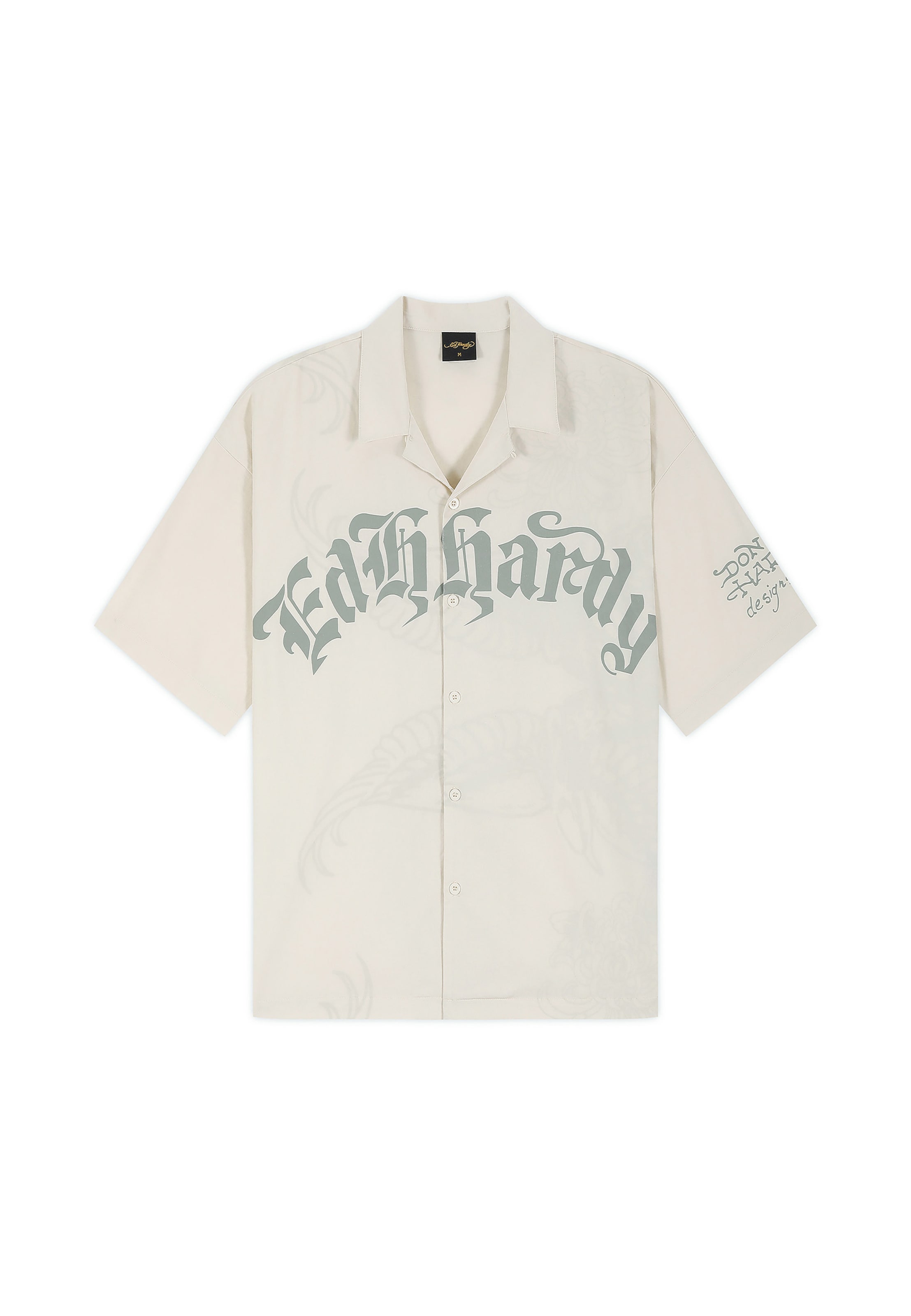 Ed Hardy Comfort Fit Риза в бежово: отпред
