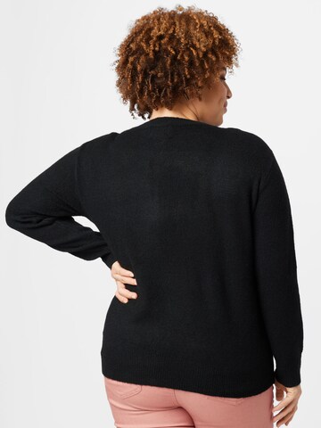 PIECES Curve Pullover  'FASCHA' in Schwarz