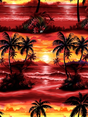 Hawaiihemdshop.de Regularny krój Koszula 'Hawaiihemd Evening Sun' w kolorze czerwony