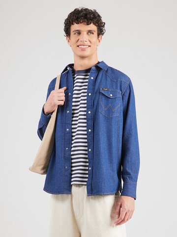 WRANGLER Regularny krój Koszula w kolorze niebieski: przód