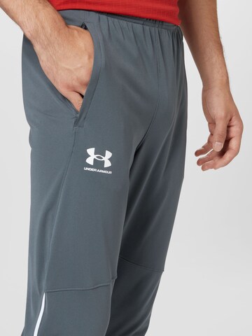 UNDER ARMOUR - Skinny Calças de desporto em cinzento