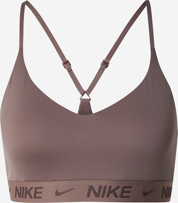 NIKE Спортивный бюстгальтер 'INDY' в Коричневый: спереди