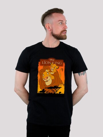 F4NT4STIC Shirt 'König Der Löwen Simba Und Mufasa' in Black: front