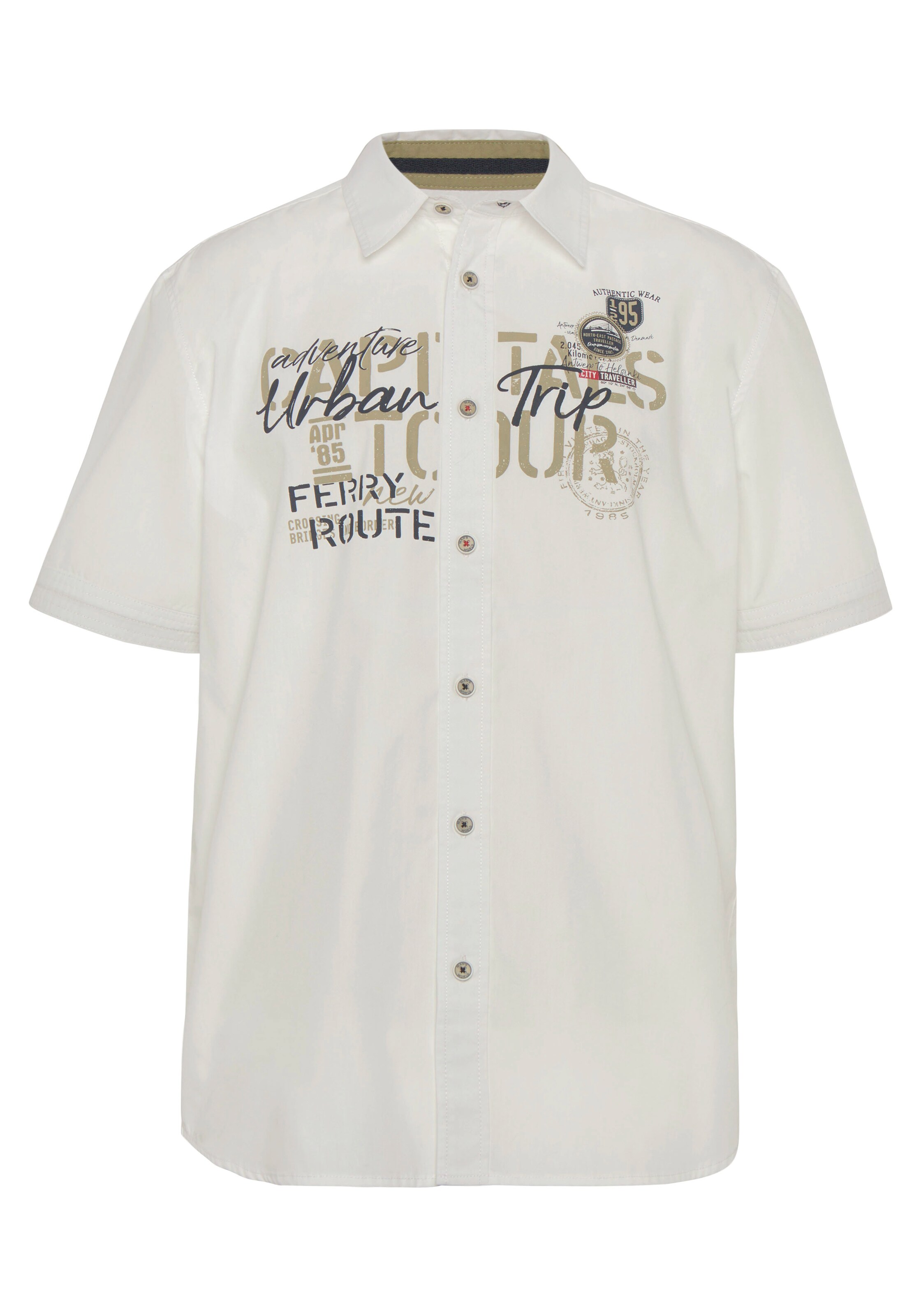 Man's World Regular Fit Hemd in Beige: Vorderseite