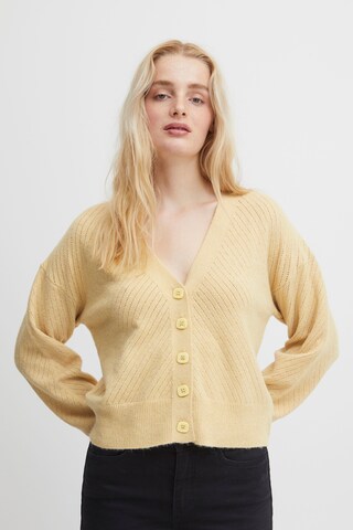 ICHI Knit Cardigan in Yellow: front