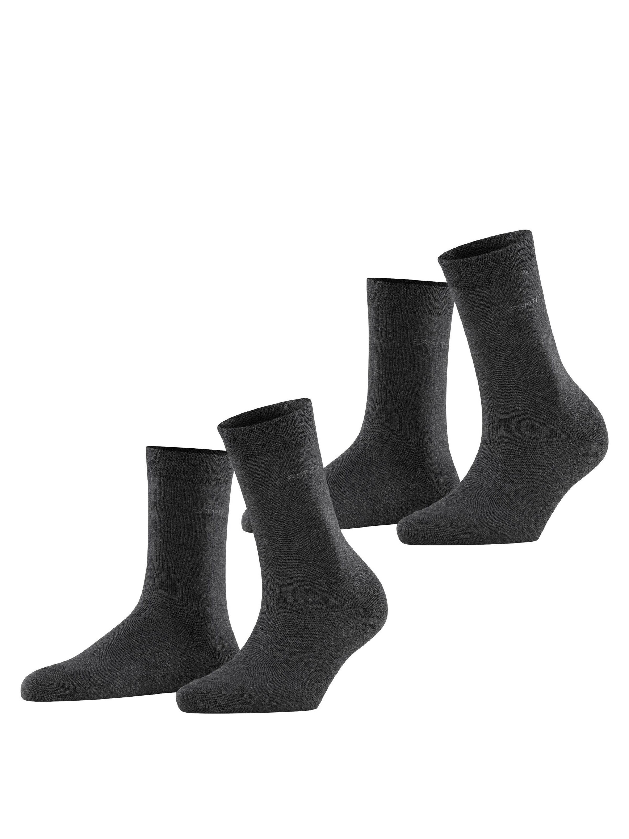 ESPRIT Socken 'Basic Easy 2-Pack'‌‌‌‌‌‌‌ in Grau: Vorderseite