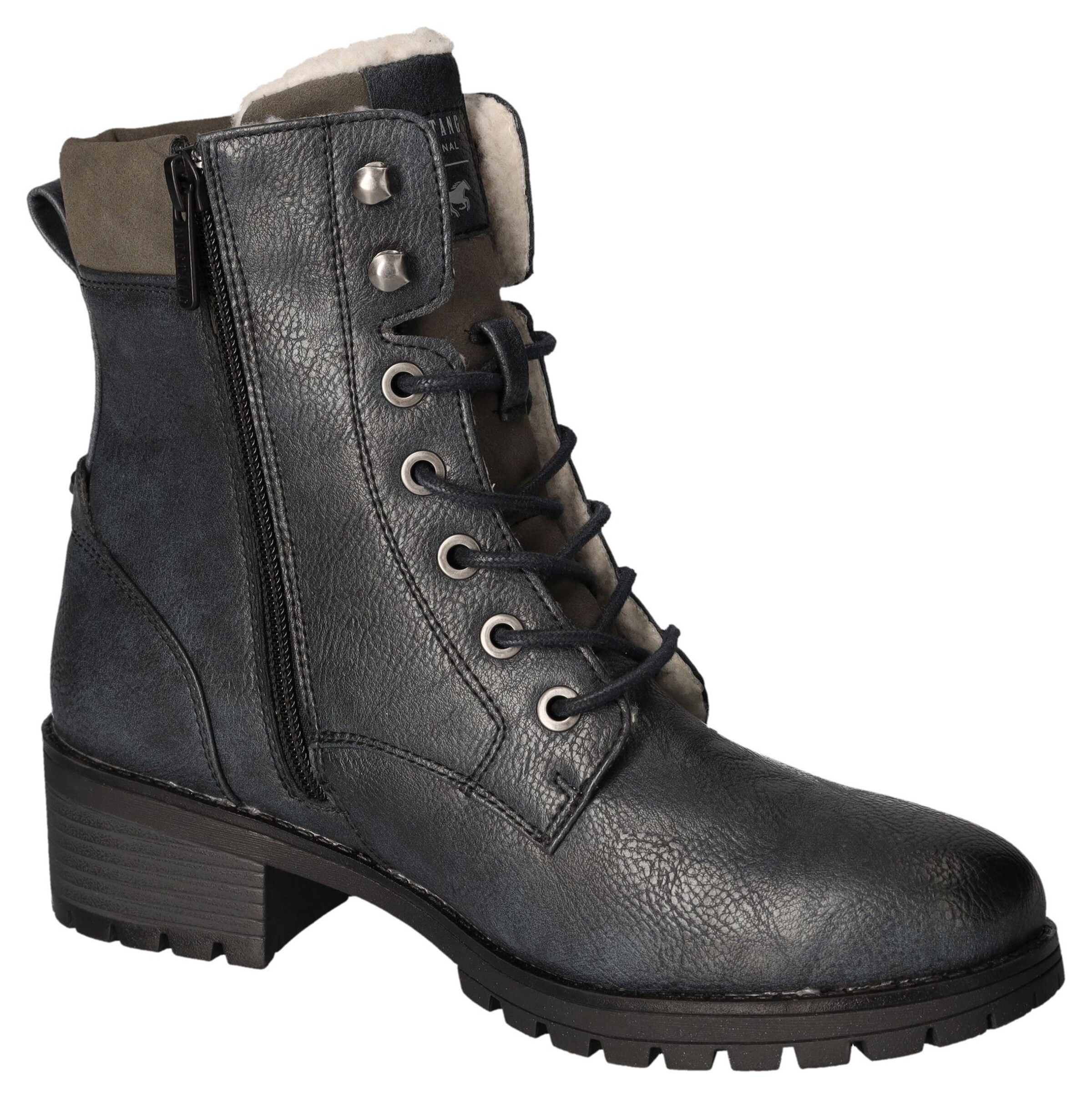 MUSTANG Lace-Up Ankle Boots in Blue