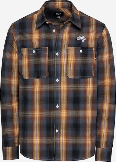 HUF Shirt 'SANFORD' in Navy / Dusty blue / Brown / Yellow, Item view