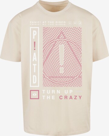 T-Shirt 'Panic At The Disco Turn Up The Crazy' F4NT4STIC en beige : devant