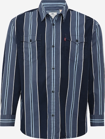 Levi's® Big & Tall Button Up Shirt 'Relaxed Fit Western Shirt ' in Blue: front