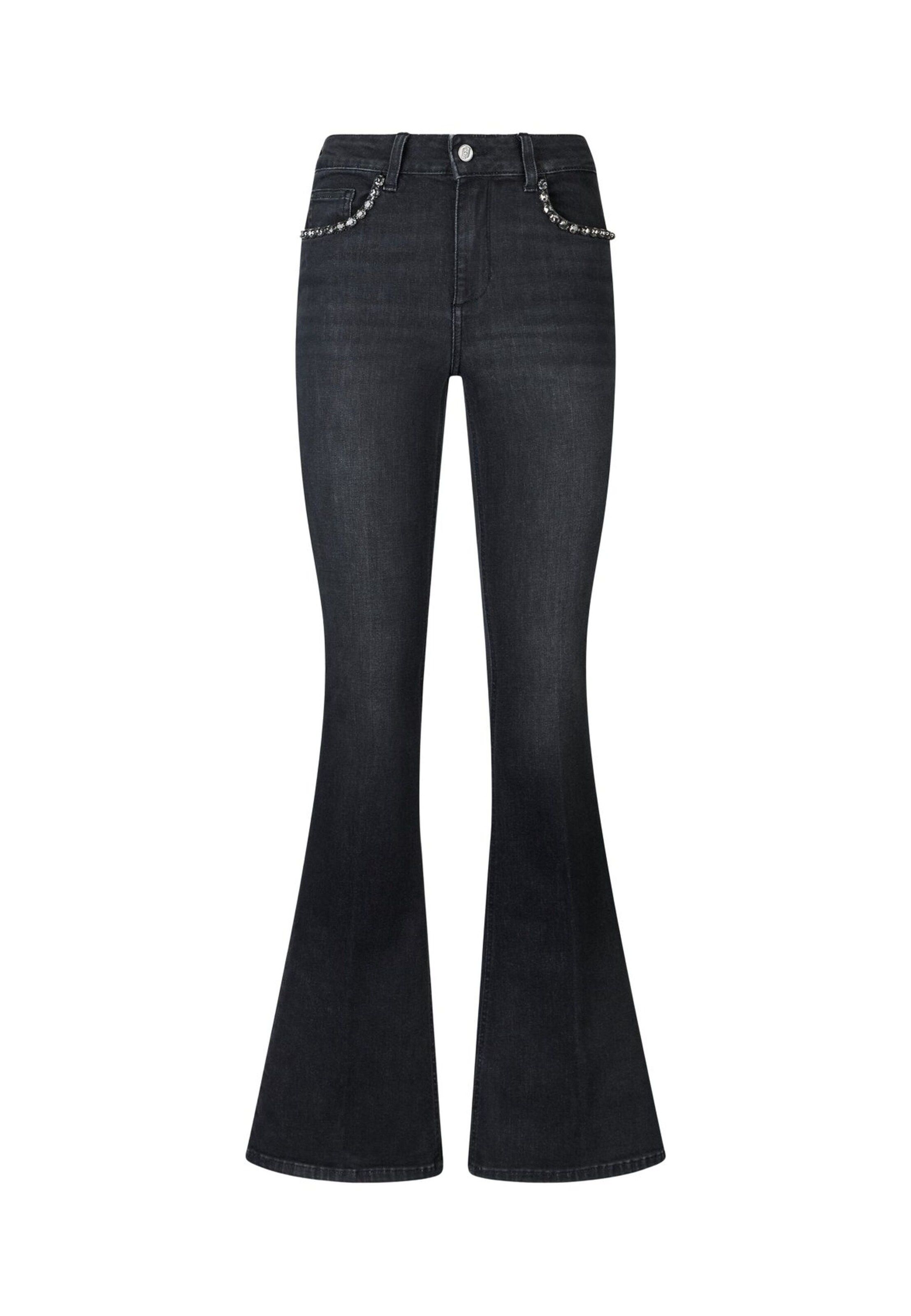 Liu Jo Flared Jeans in Zwart: voorkant