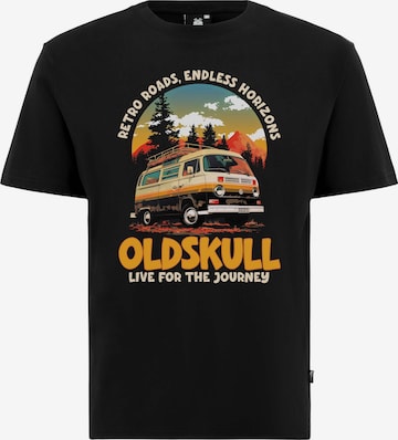 Oldskull Shirt 'Worldvibe Adventure Van' in Black: front