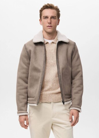 MANGO MAN Winter Jacket 'Idris' in Brown: front