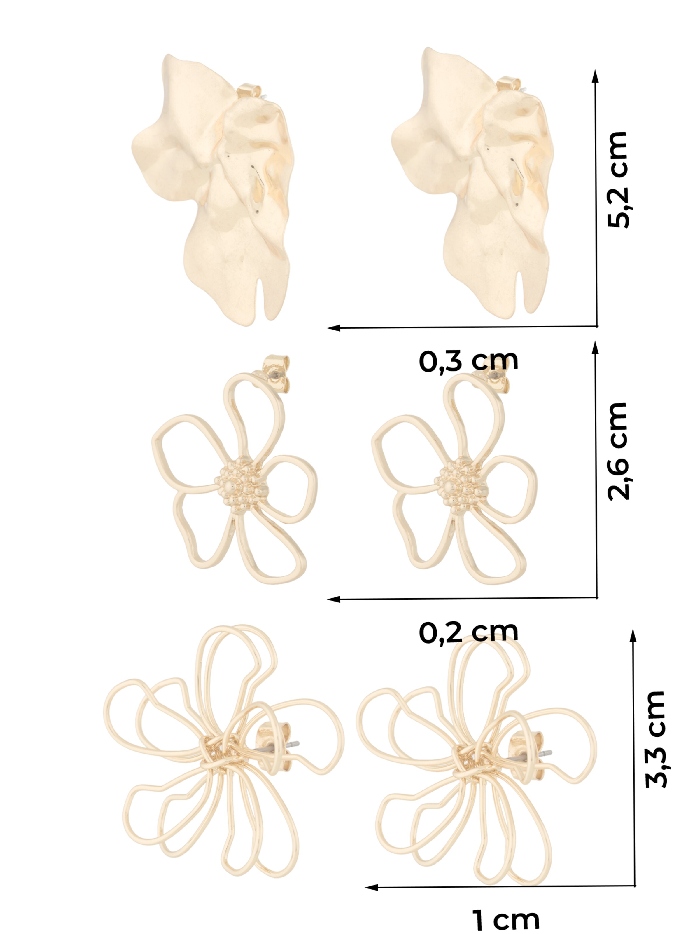 studioselect Náušnice - Zlatá