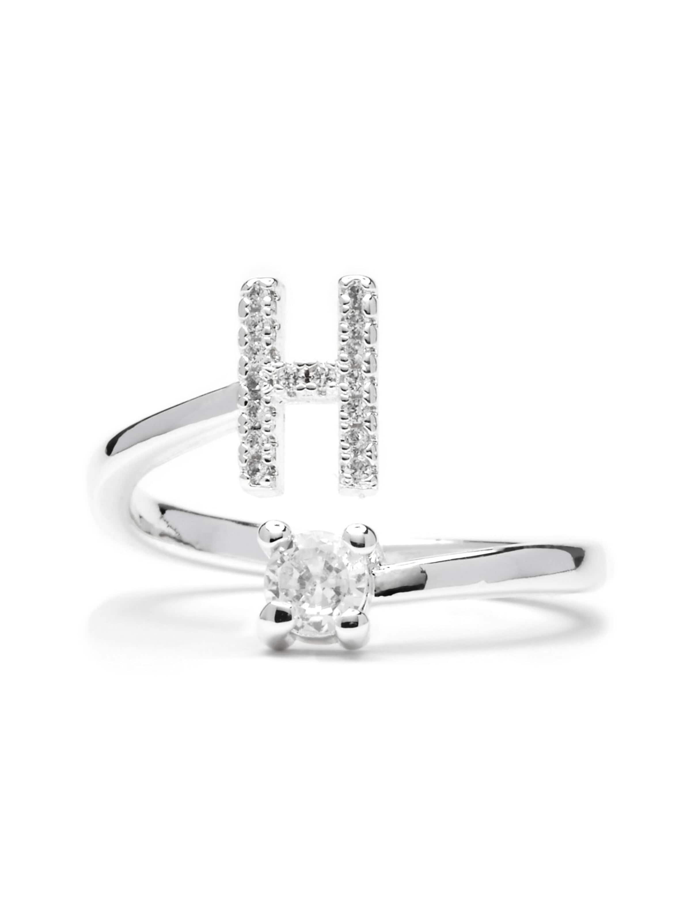 Luxenter Ring 'Alphabet H'‌ in Silber: Vorderseite