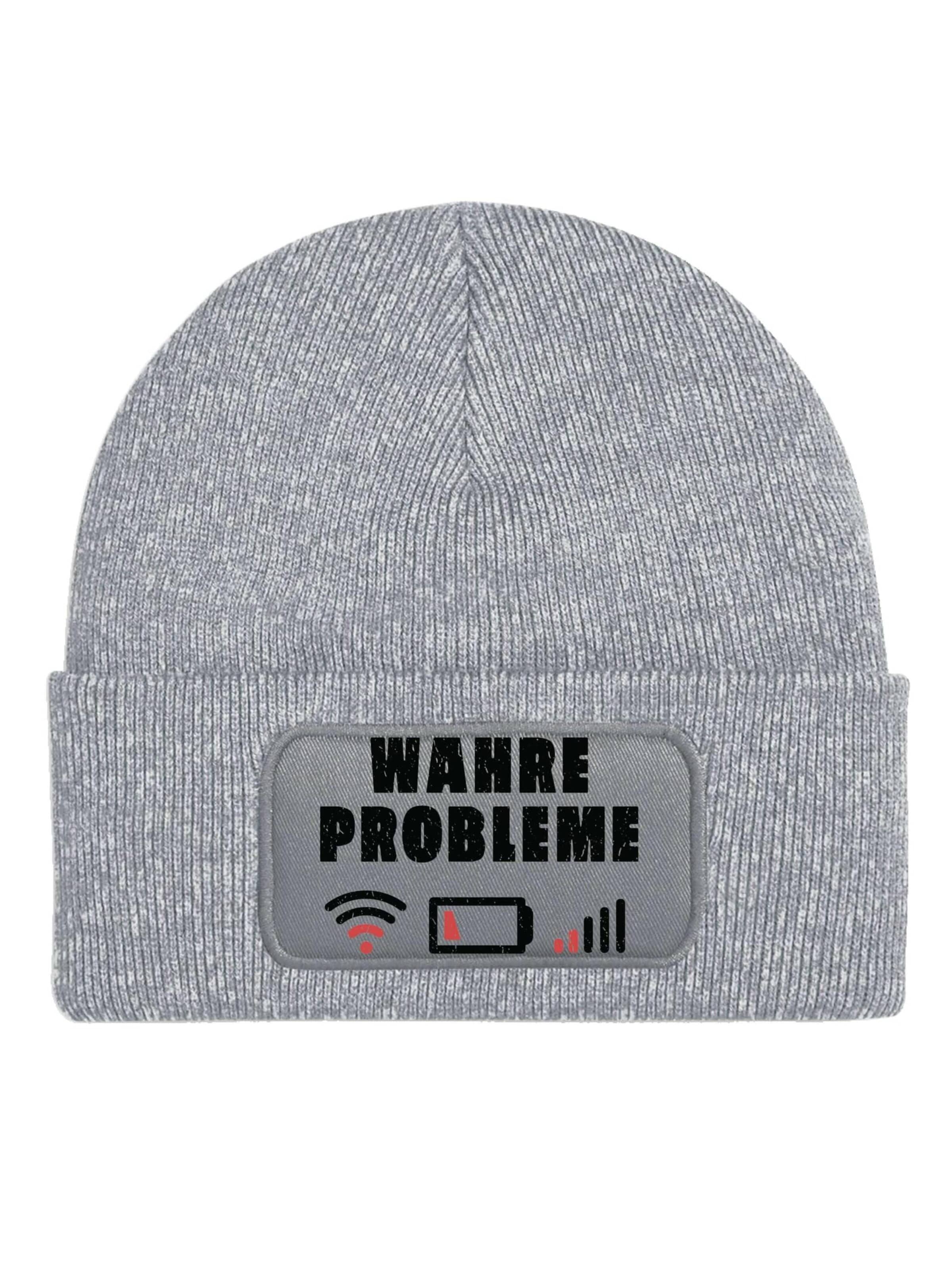 Youth Designz Beanie 'Wahre Probleme' in Grey: front