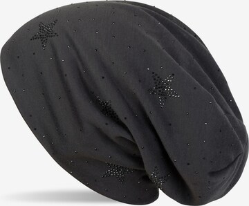 styleBREAKER Mütze 'Beanie mit Strass Sterne' in Grau: Vorderseite