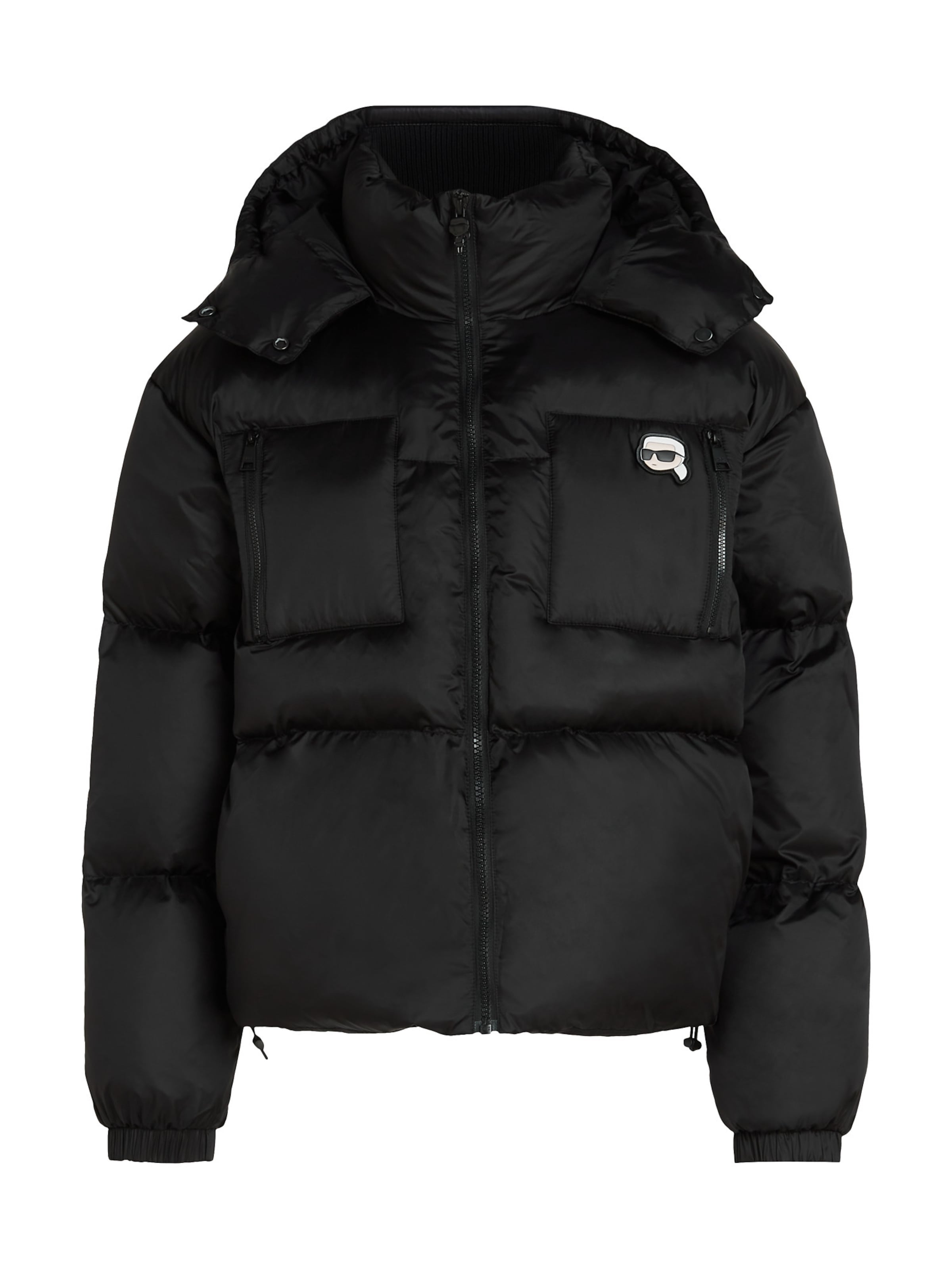 juoda Karl Lagerfeld Žieminė striukė &#x27;Ikon&#x27;: priekis