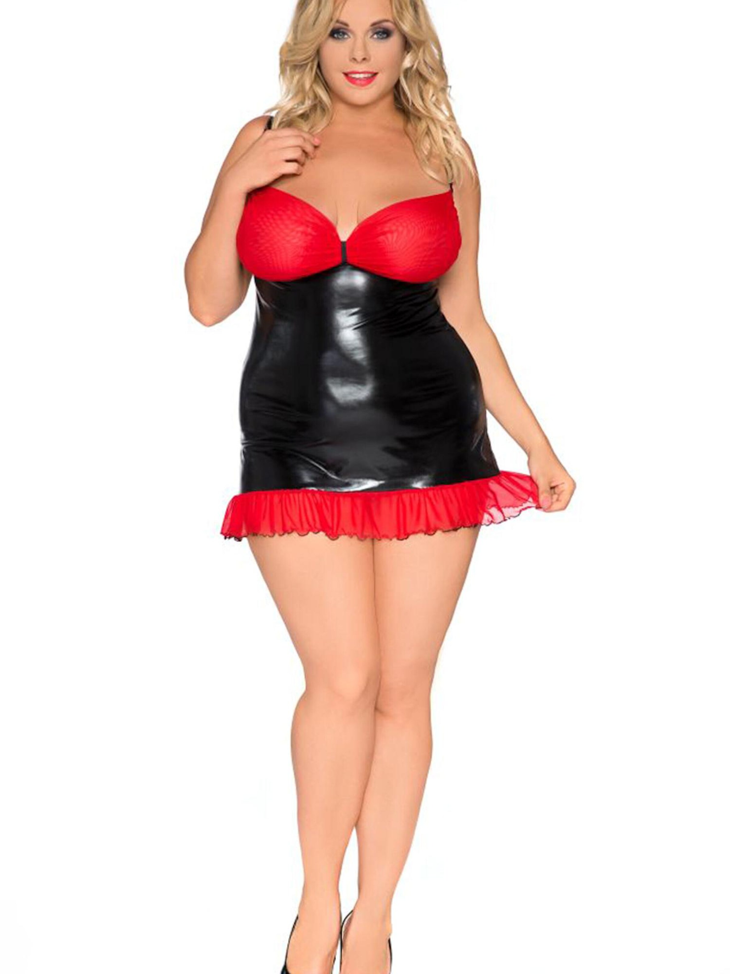 Andalea Negligée 'Wetlook-Chemise'‌‌‌‌‌‌‌‌ in Schwarz