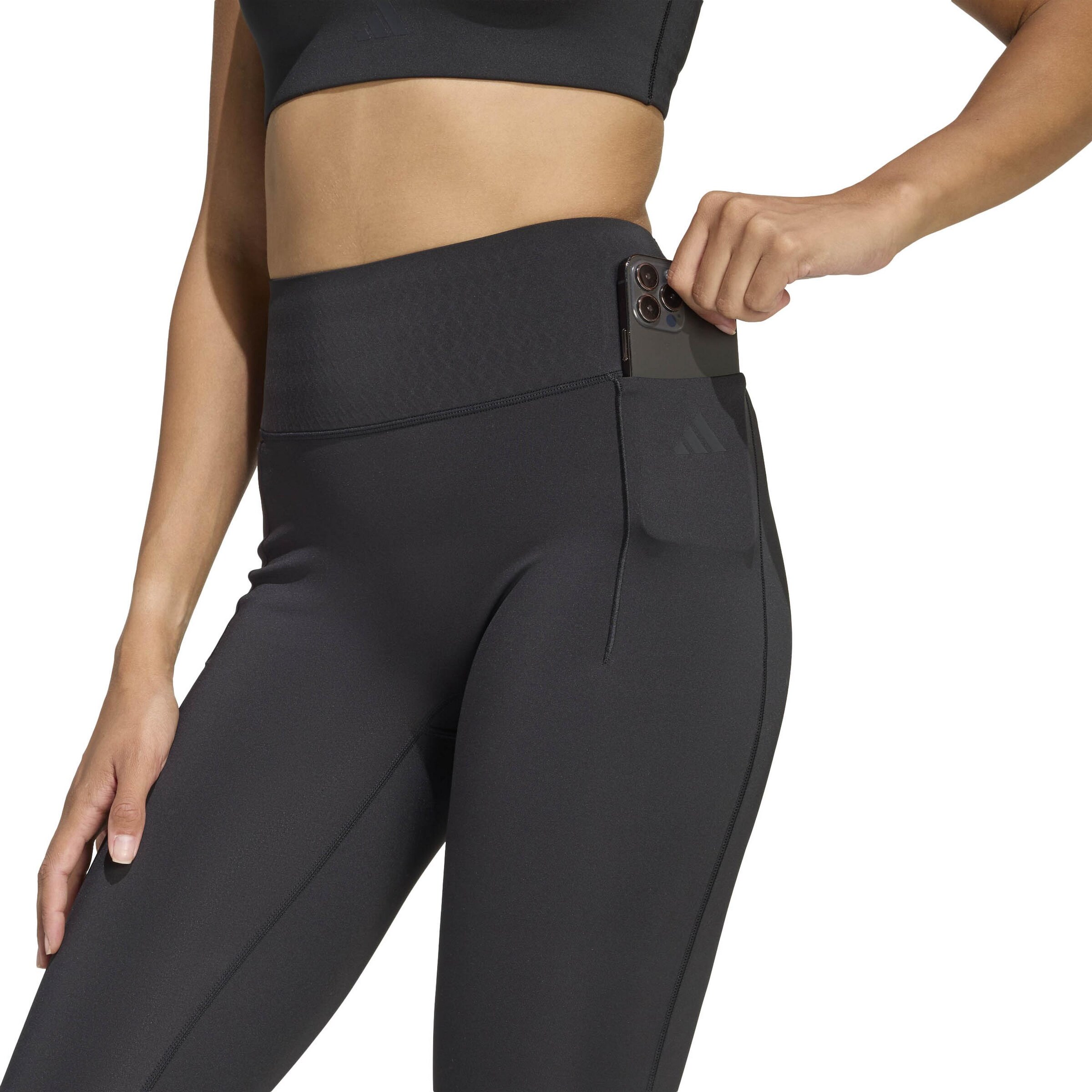 ADIDAS PERFORMANCE Skinny Workout Pants 'Optime Power' in Black